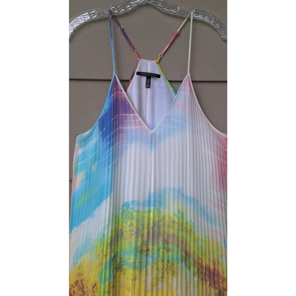 Victoria's Secret Watercolor Knife Pleated Sleeveless Maxi Dress Gown Size L - Picture 8 of 11